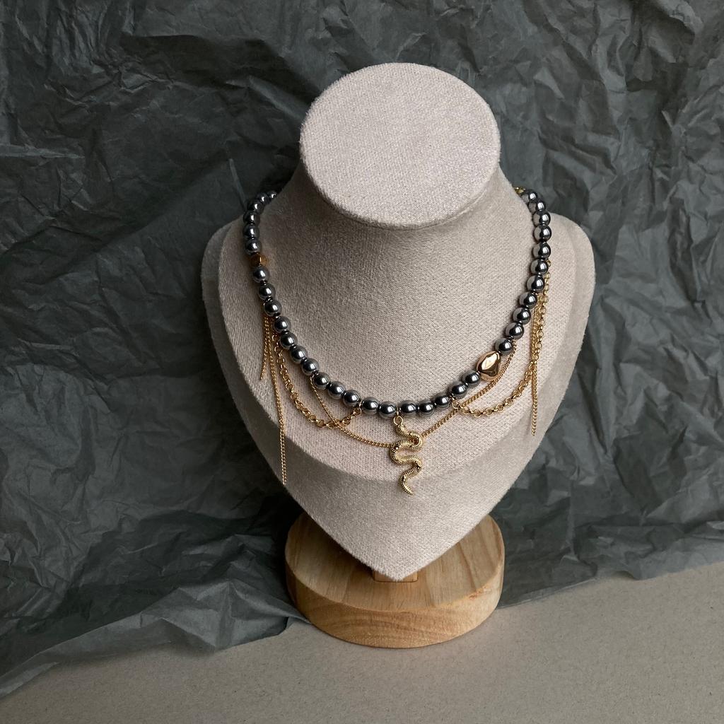 Hematite necklace Snake