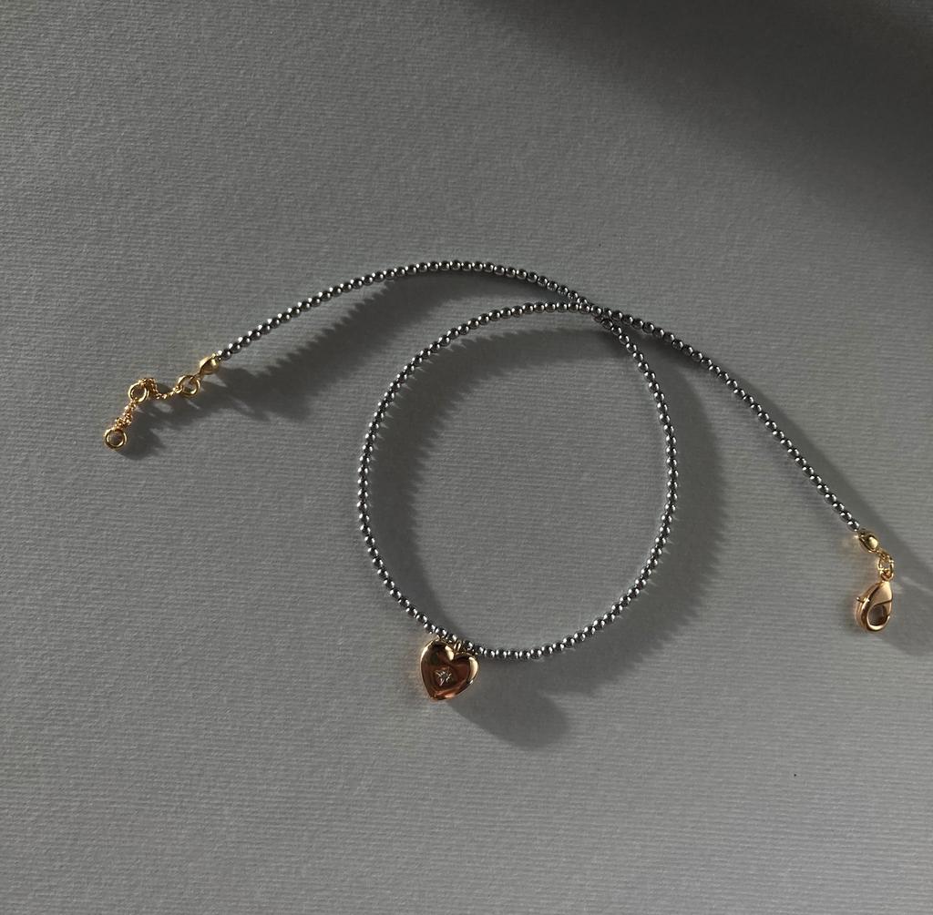 Hematite Chokers with Heart Pendant