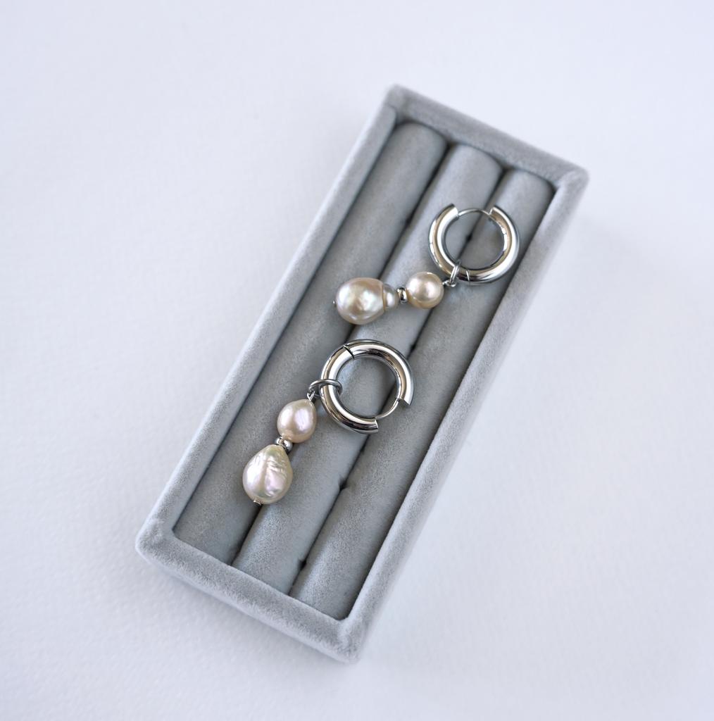 Hoop with Pearl Charms