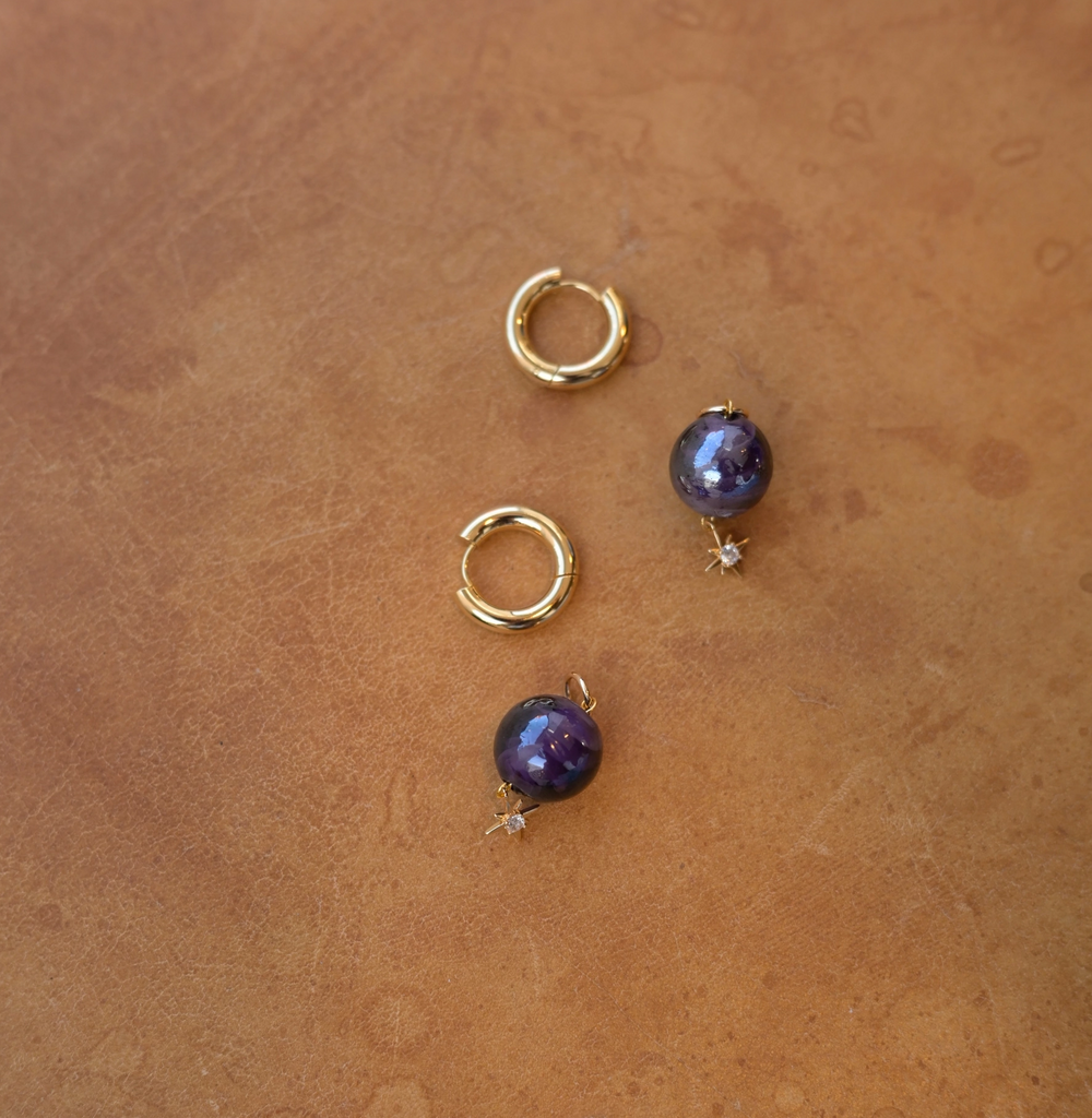 Hoops with Charms "Milky Way "