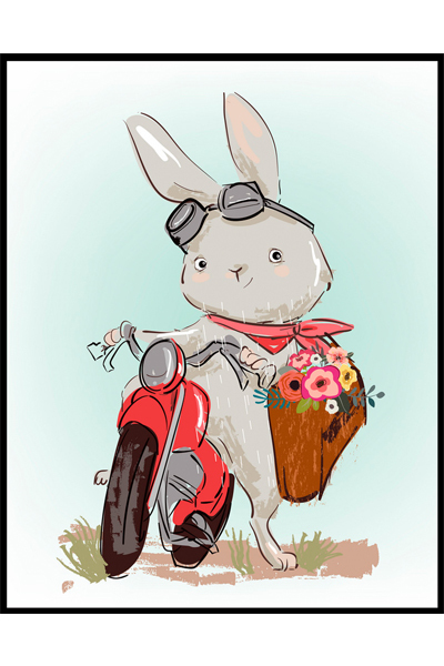 Постер  Зайка на байке