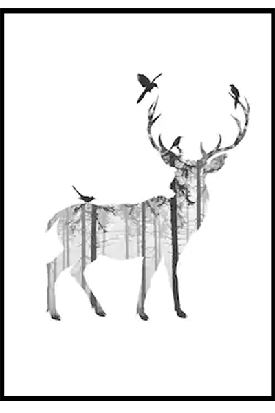 Постер Силуэт оленя