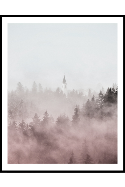 Постер Розовый лес