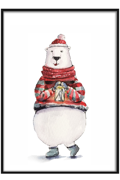 Постер Новогодний мишка