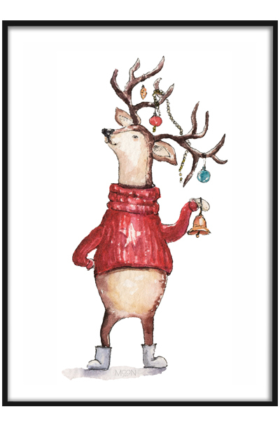 Постер Новогодний олень