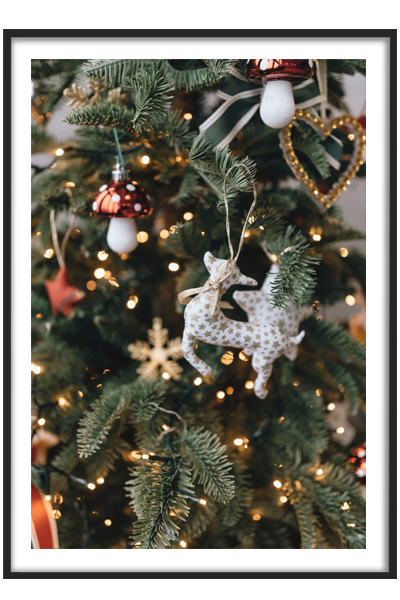 Новогодний постер Елочные игрушки