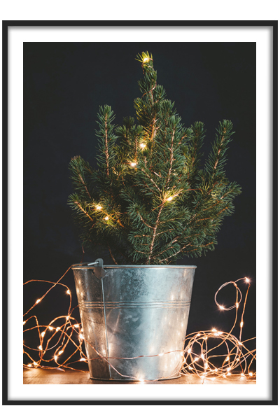 Новогодний постер Ёлка  в горшке