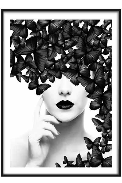 Постер Девушка в бабочках