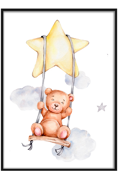 Постер Мишка на качелях