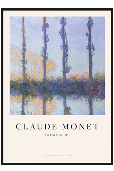 Постер The Four Trees (1891) by Claude Monet