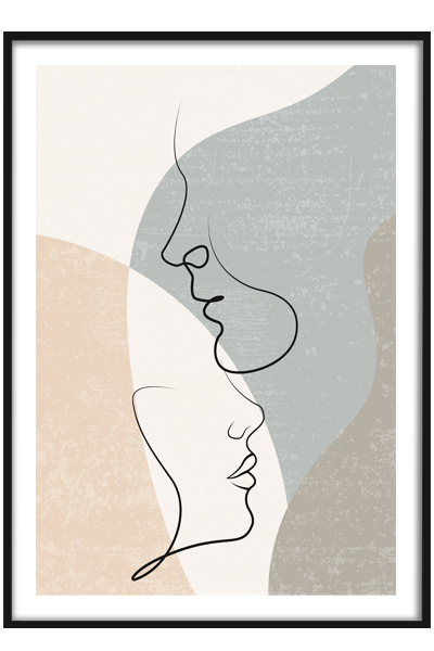 Постер  Он и она lineart