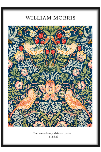 Постер William Morris, The strawberry thieves pattern (1883