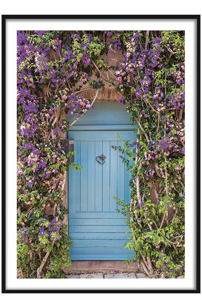 Постер Дверь в цветах