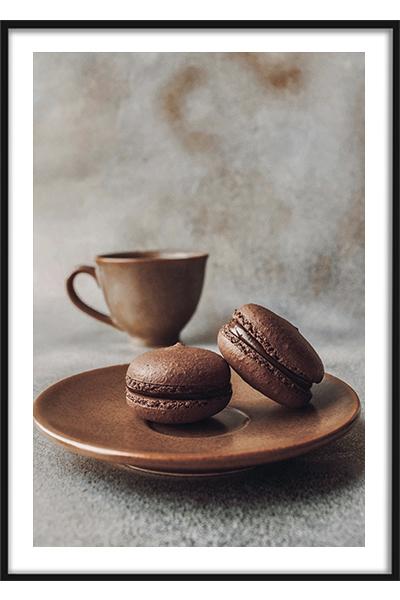 Постер Макаруны с кофе