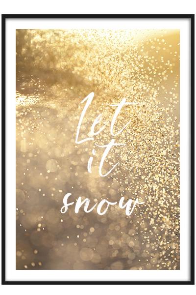 Постер LET IT SNOW gold