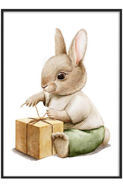 Постер ЗАЙЧЁНОК С ПОДАРКОМ