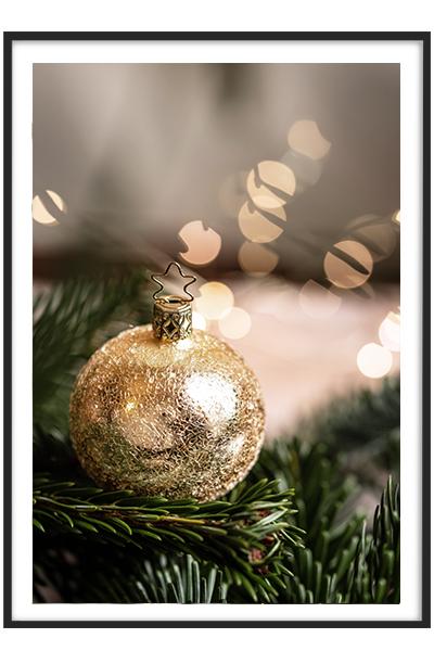 Постер ЗОЛОТИСТЫЙ НОВОГОДНИЙ ШАР