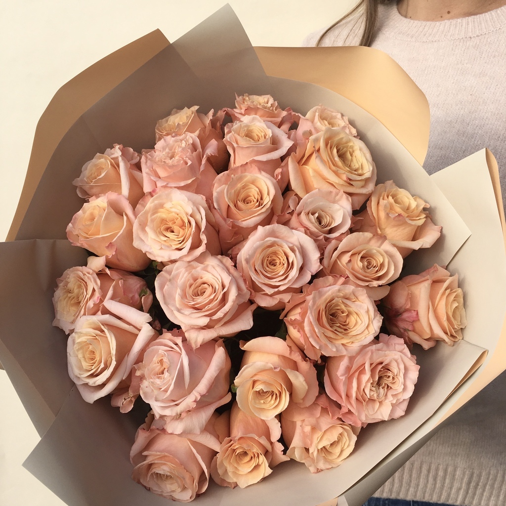 Букет из роз Эквадор сорта Шиммер