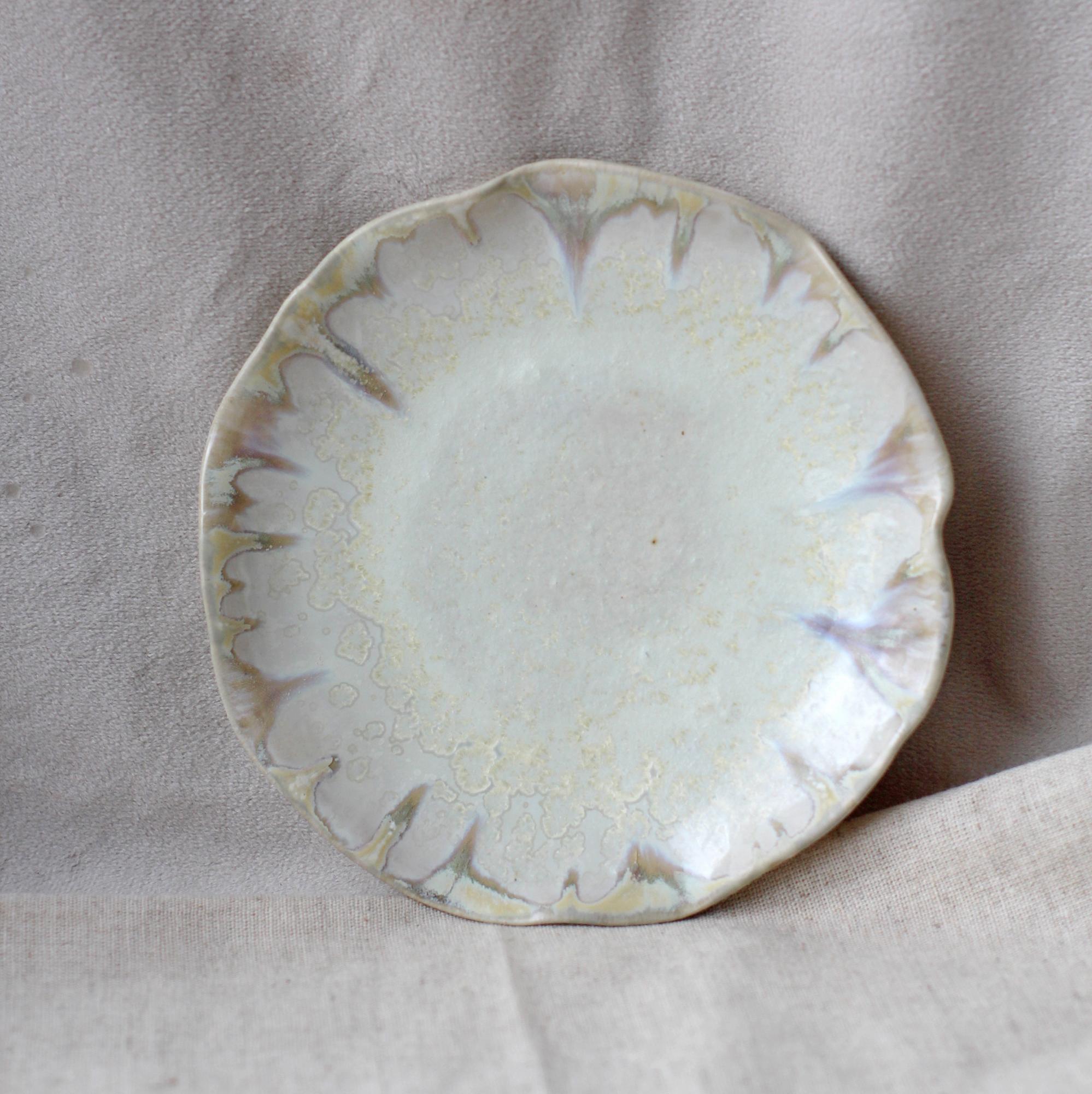 Блюдце МОРСКАЯ СОЛЬ жемчуг