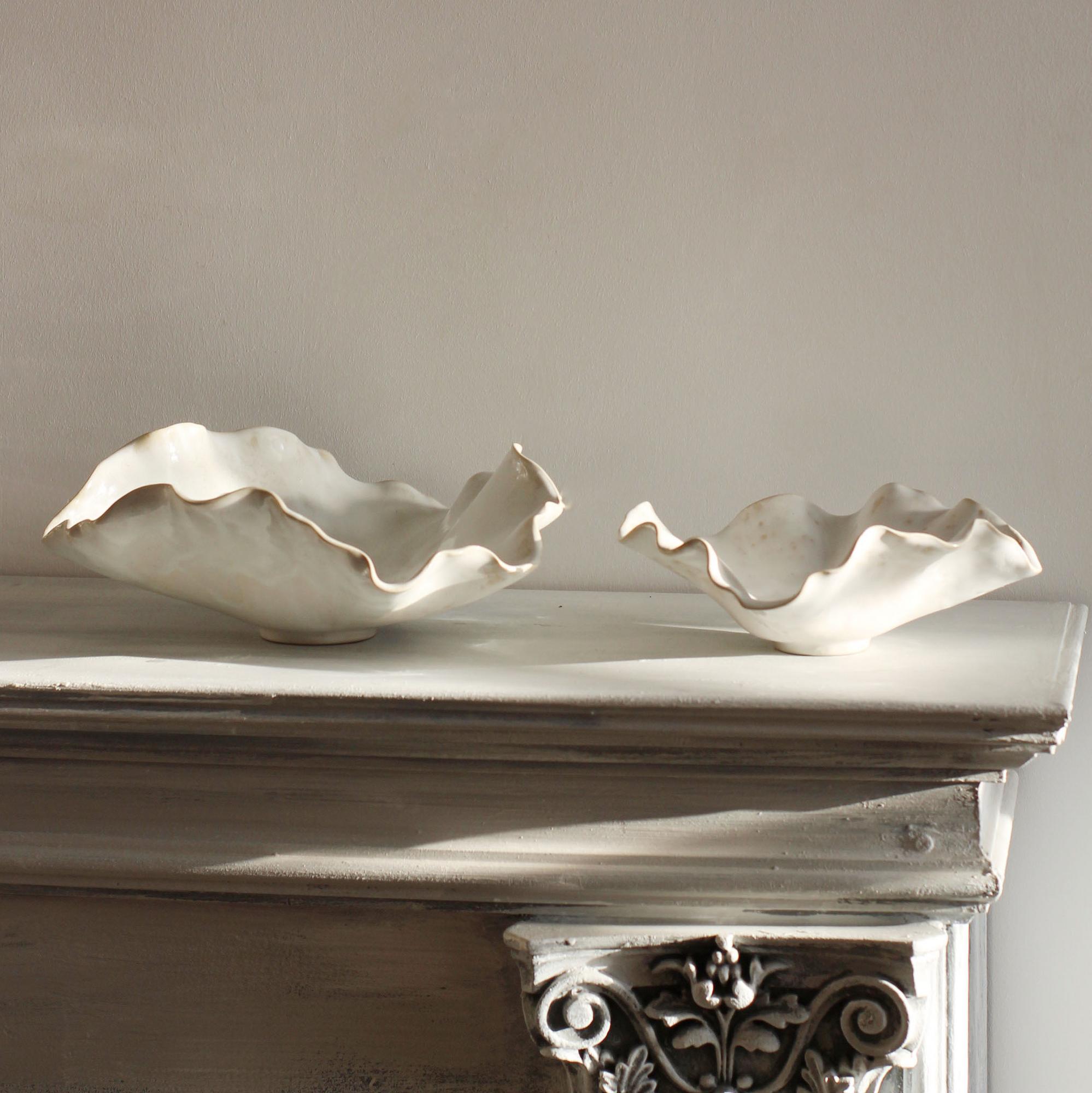 Тарелка-ракушка МОРСКАЯ СОЛЬ белая