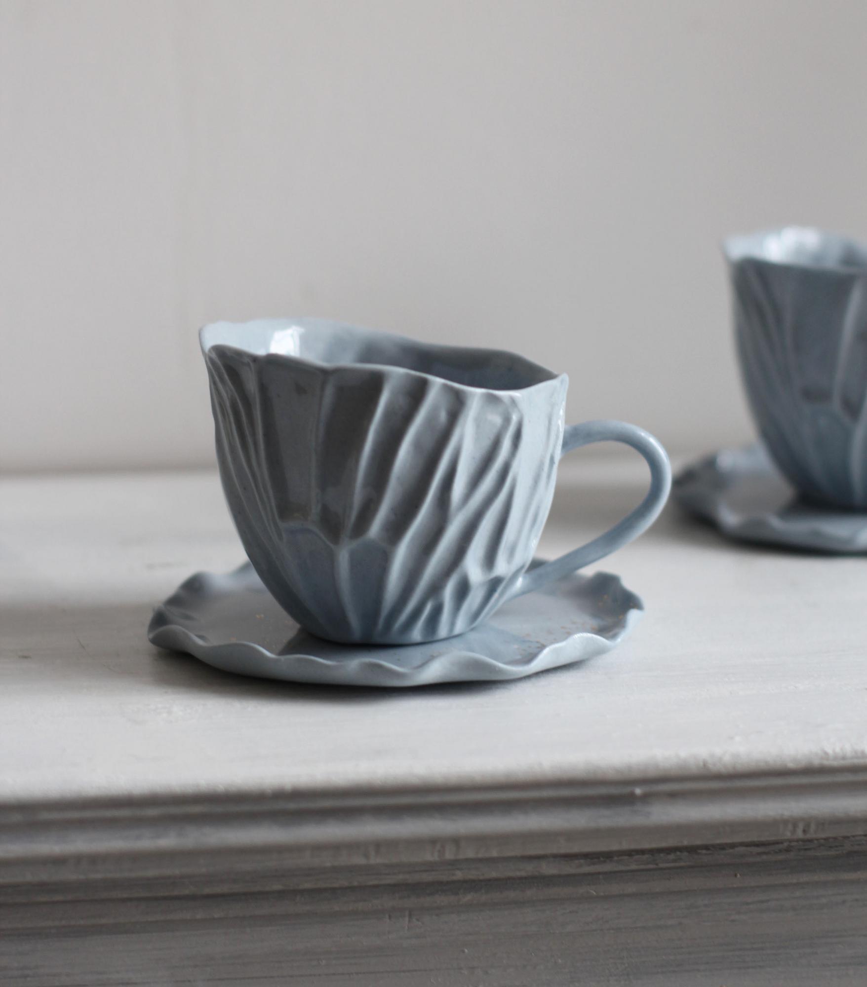 Чайная пара МОТЫЛЬКИ голубые