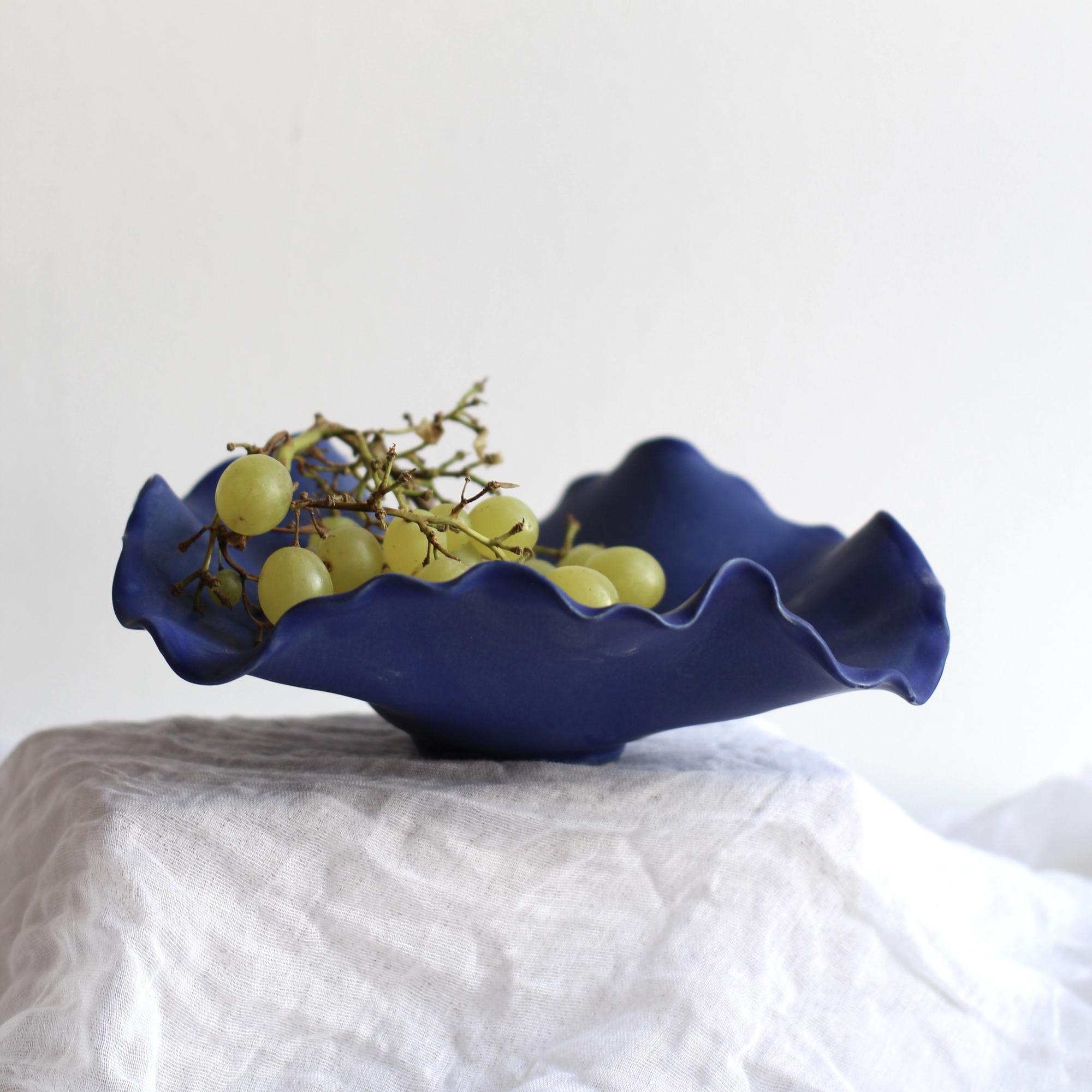 Тарелка-ракушка МОРСКАЯ СОЛЬ синяя