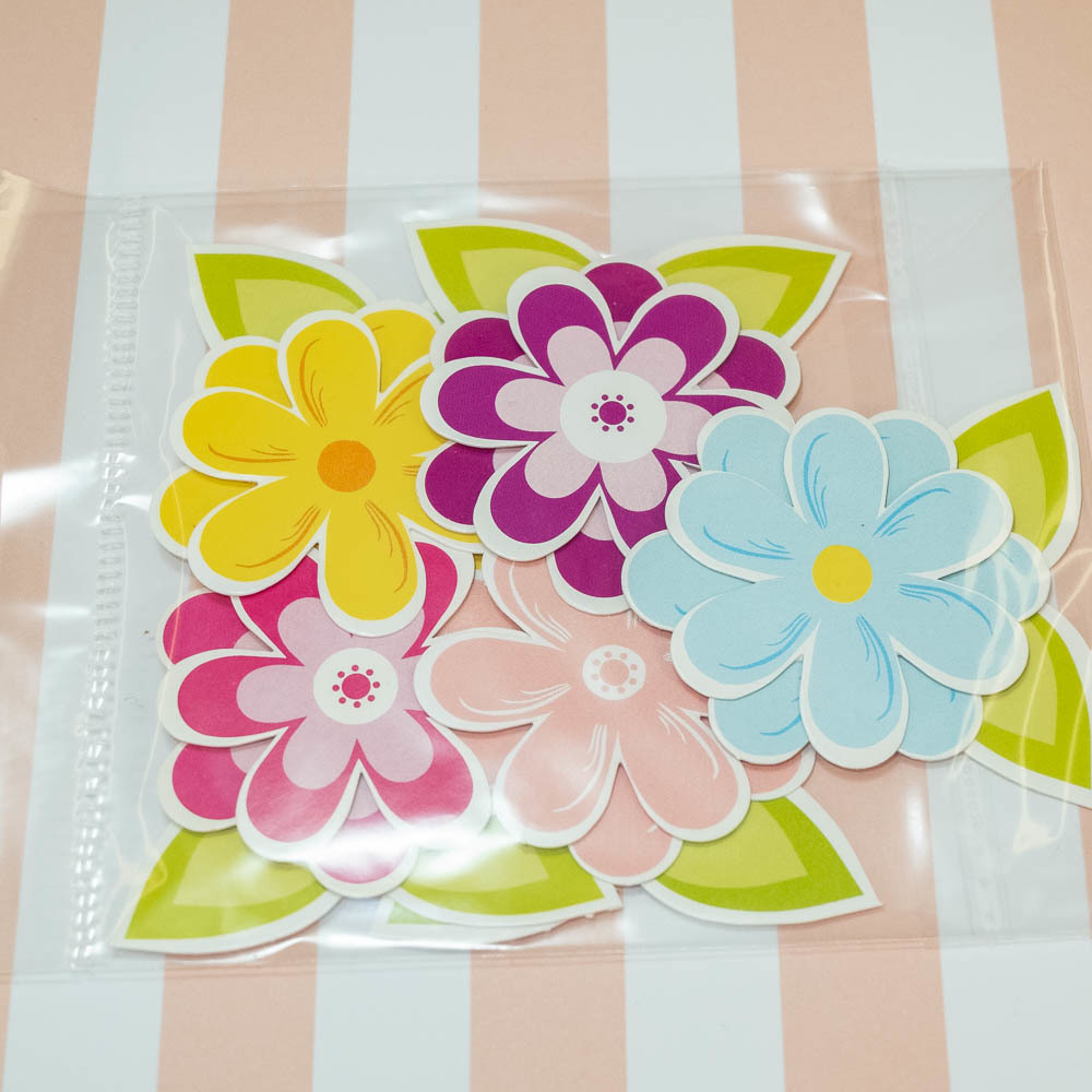 Набор из 5 картонных цветков