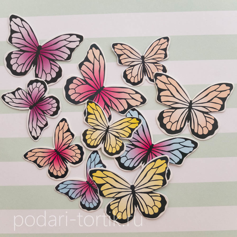 Набор бабочек из картона, 10 шт.