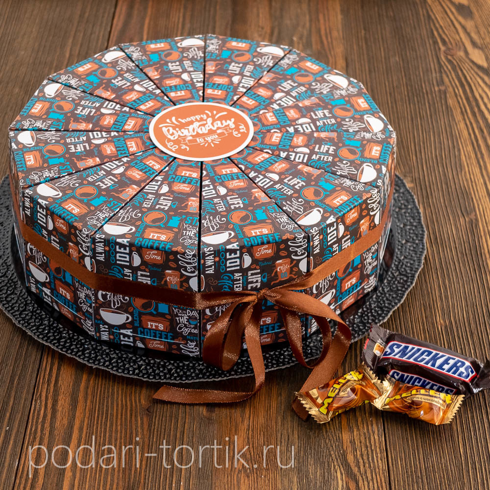 Торт "Coffee" с бирочками для пожеланий