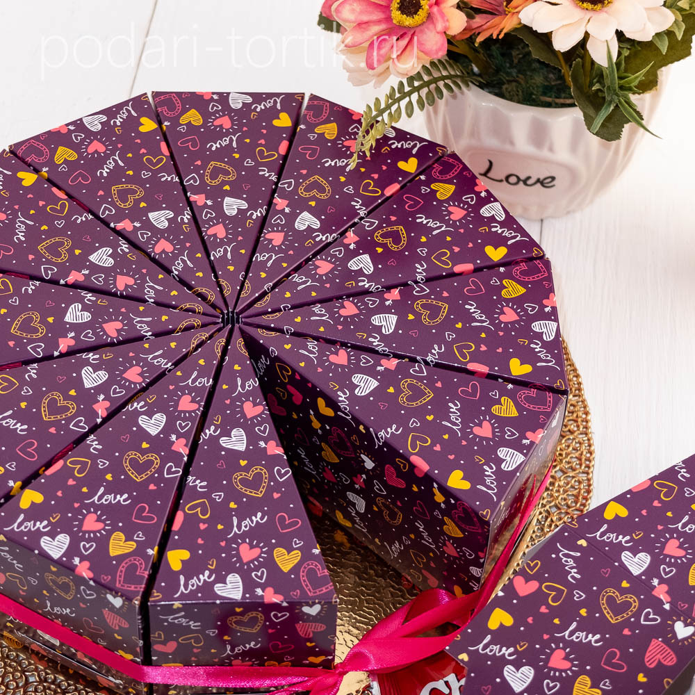 Дополнительные кусочки для торта "Love", с бирочкой для пожеланий