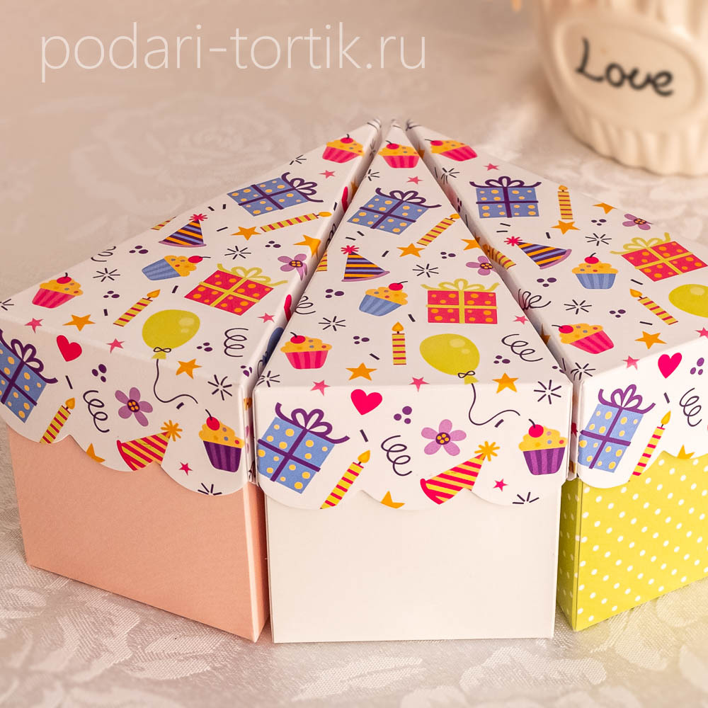 Дополнительные кусочки к торту "Веселый праздник" (3 вида)