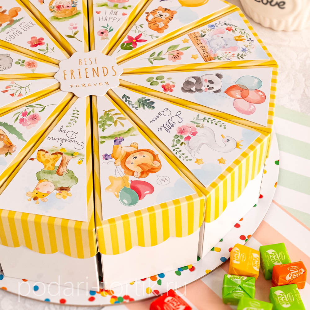 Дополнительные кусочки к торту "Best Friends" (3 вида)