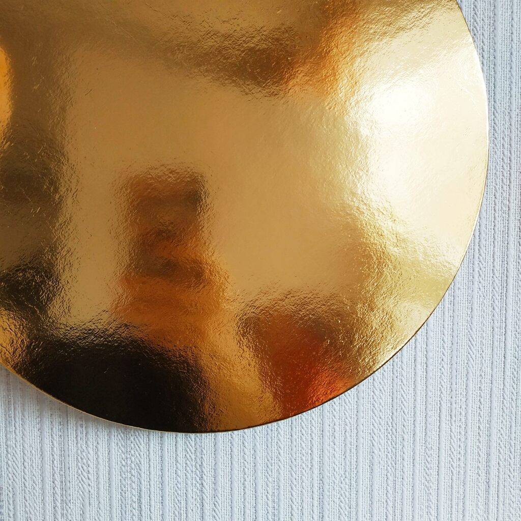 Поднос для торта, золотой (толстый картон 3 мм)