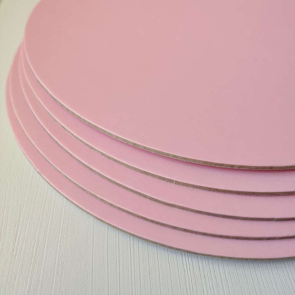 Поднос для торта, светло-розовый 28 см (толстый картон 3 мм)