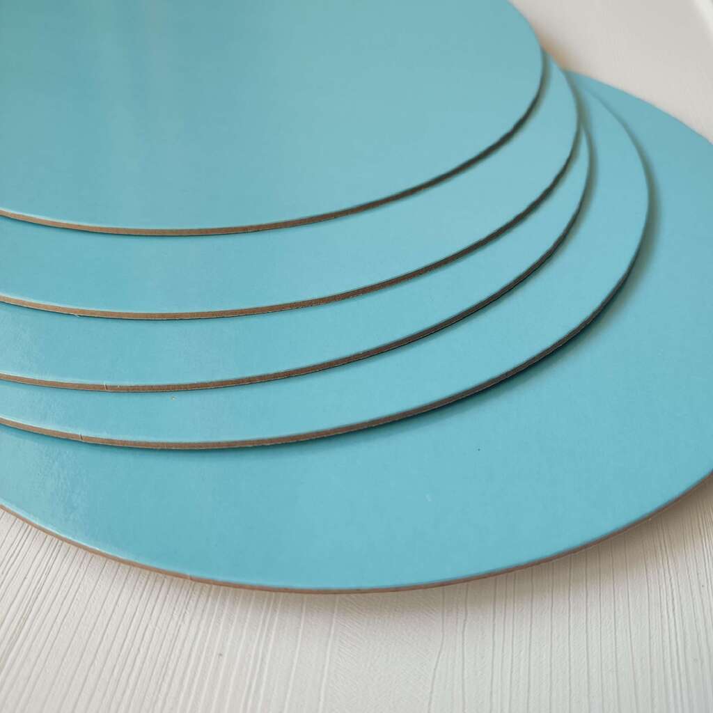 Поднос для торта, голубой 28 см (толстый картон 3 мм)