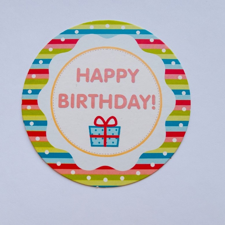 Кружок для топпера "Happy birthday-2" (картон)