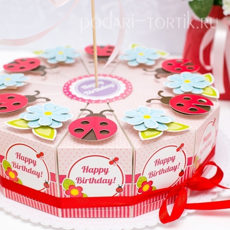 Торт из бумаги на день рождения