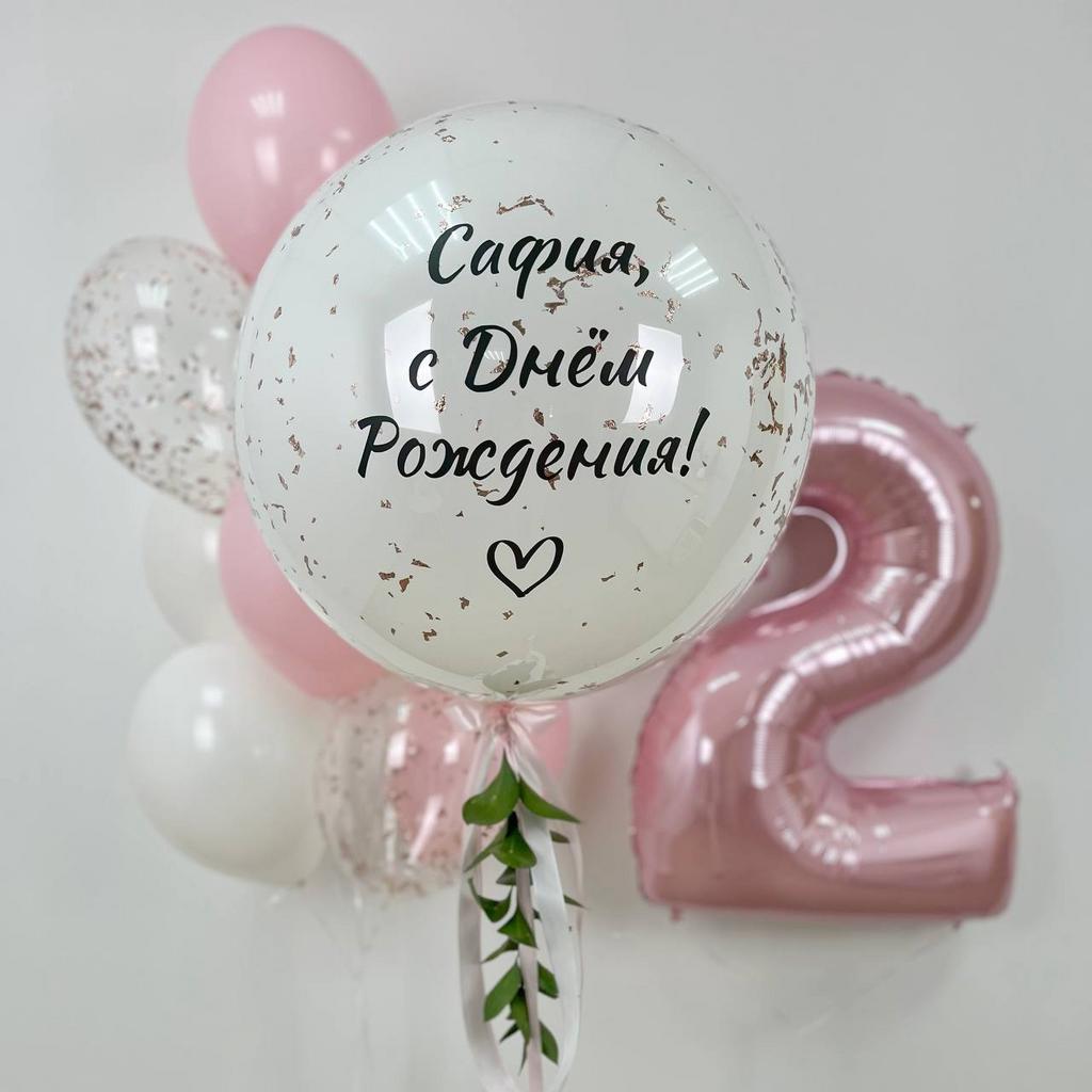 Набор шаров в розовом цвете на день рождения