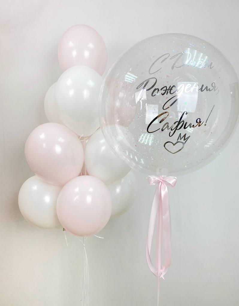 Светло розовые воздушные шары на День Рождения девочки