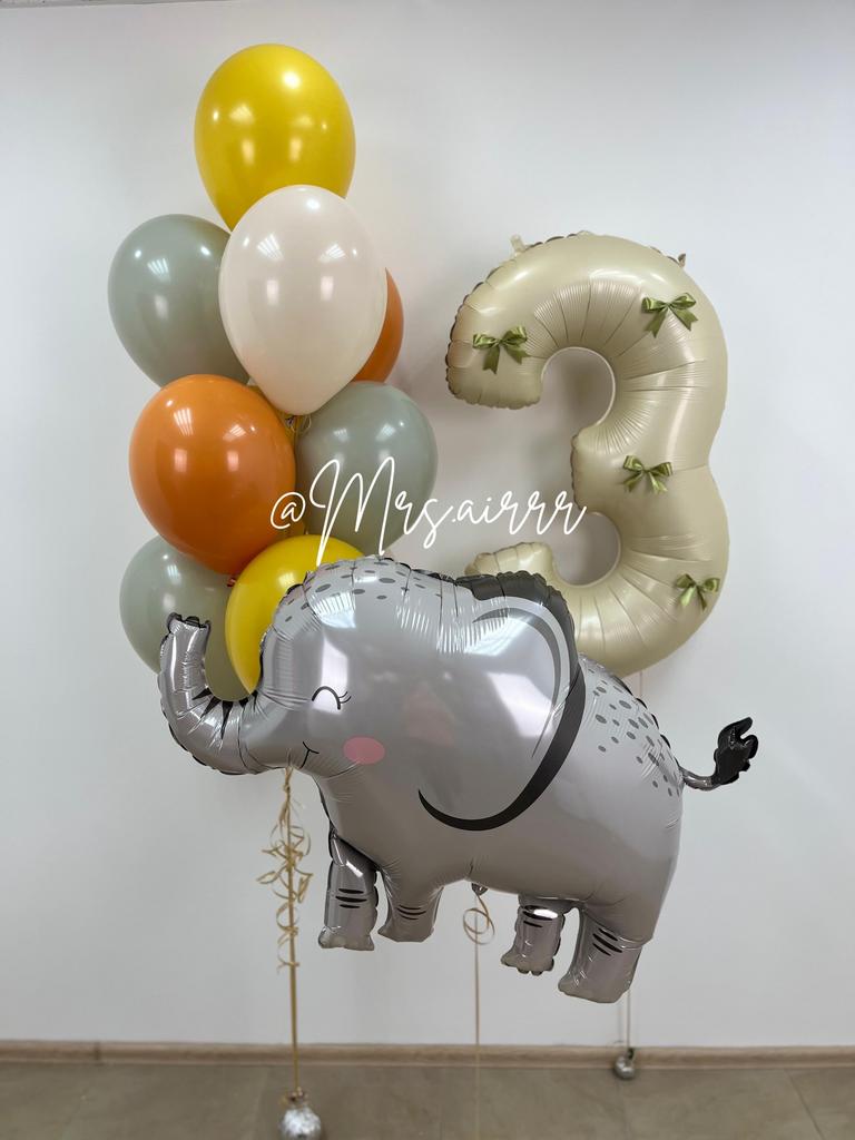 Набор «Слоник с эвкалиптовыми бантиками»