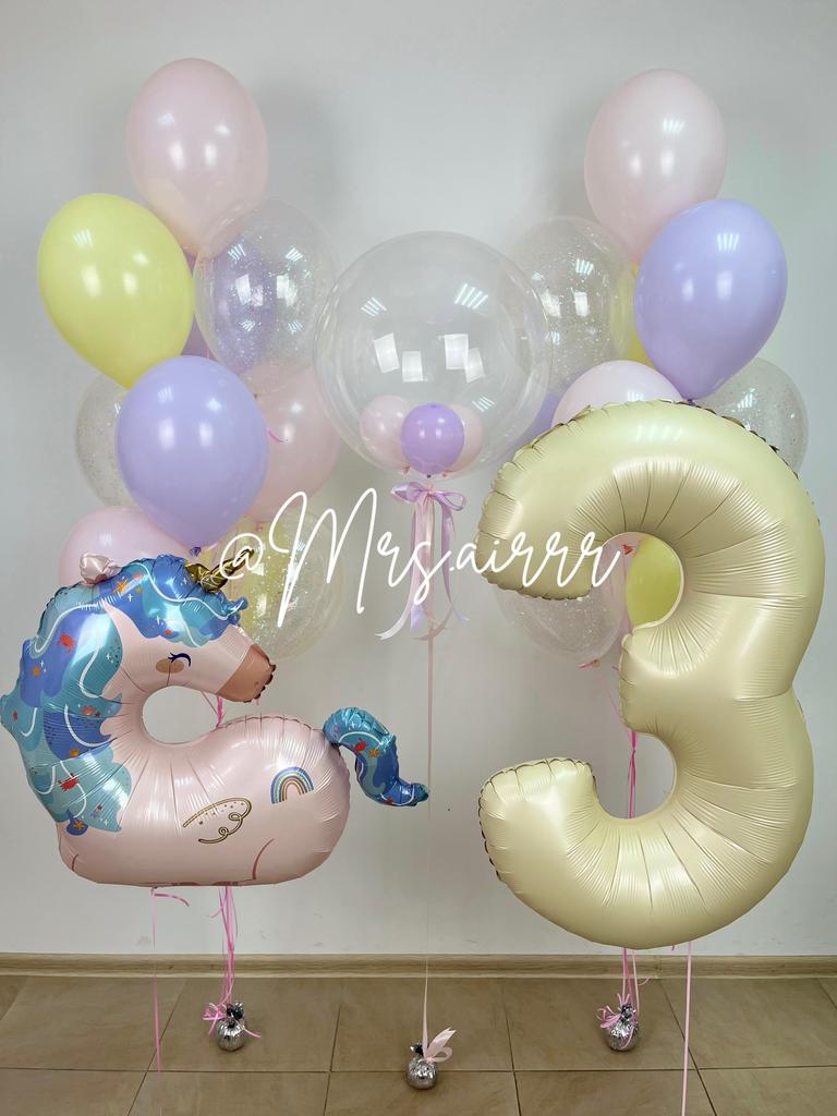 Набор «Морской единорог с шариками макарунс»