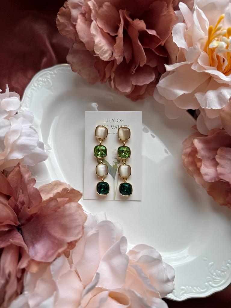 Серьги "PARIS" green