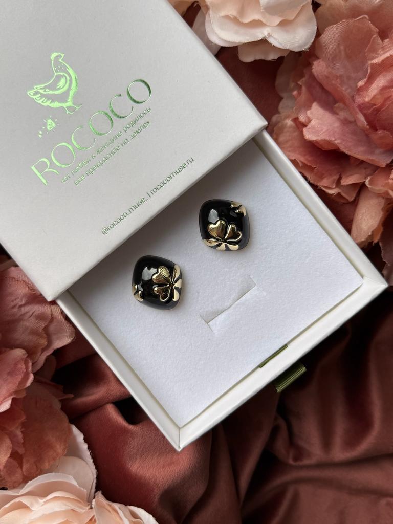 Серьги "FERN" black