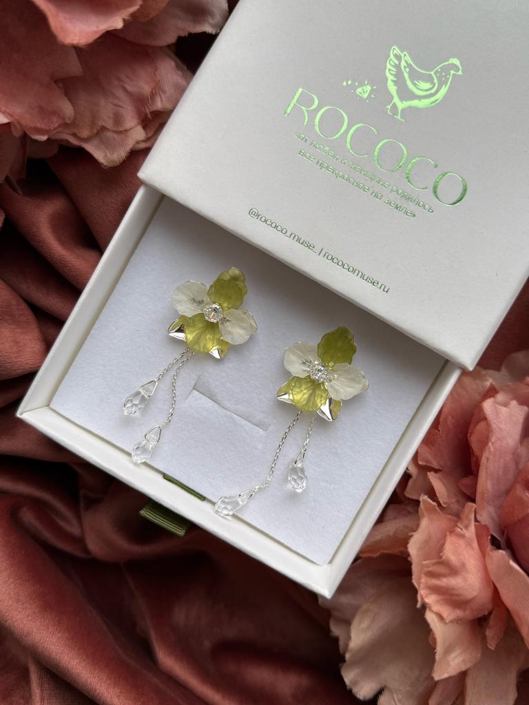 Серьги "MAGNOLIA" green