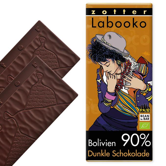 Плитка темного шоколада Bolivia 90%, 70 г