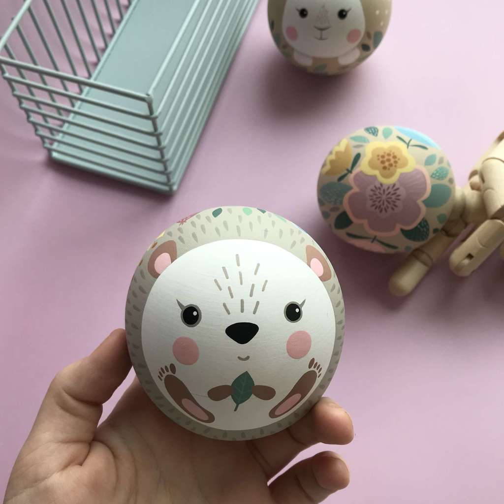 Неваляшка "Ежик в цветах"