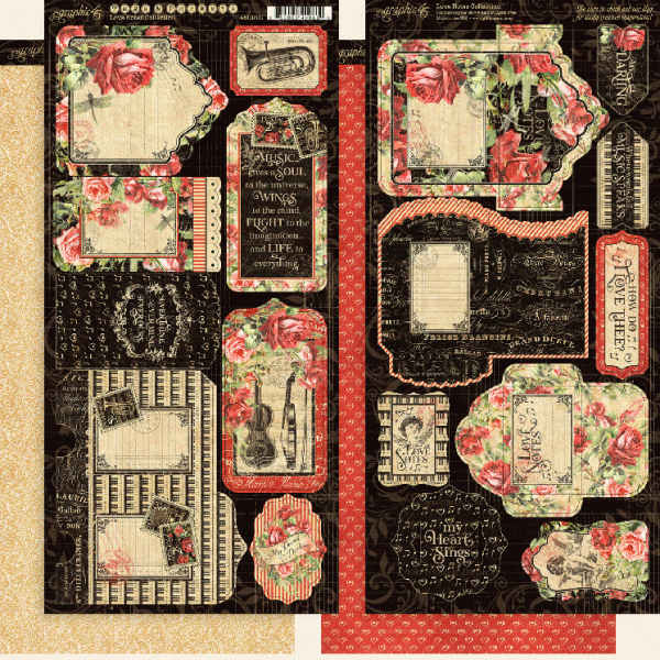 Graphic 45/Love notes/высечки