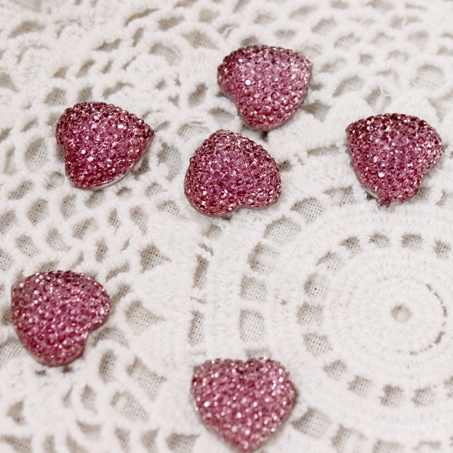 -Стразы, сердечки сиреневые