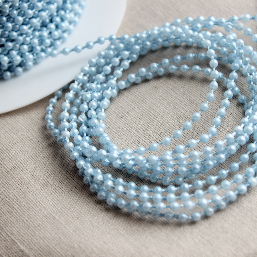 -Жемчужинки на леске, голубые