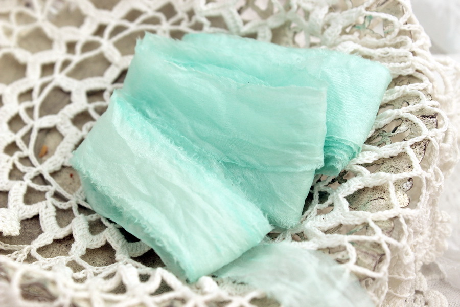 *Лента шелковая №1/шифон-нат/100*4,5